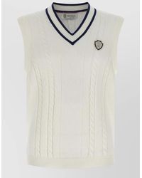 Brunello Cucinelli - Braided Cotton V-Neck Vest - Lyst