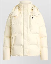 Polo Ralph Lauren - Hooded Puffer Coat Quilted Texture Pockets - Lyst