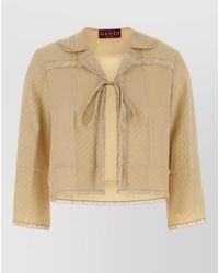 Gucci - Silk Blouse Cropped Bow Detail Lace - Lyst