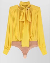 Elisabetta Franchi - Silk Long-Sleeve Blouse - Lyst
