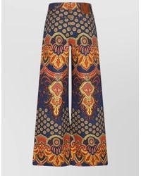 Valentino Garavani - Denim Trousers Wide Leg High Waist Belt - Lyst