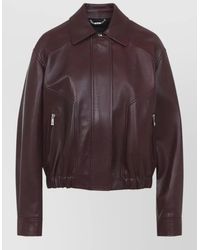 Versace - Leather Blouson Jacket - Lyst