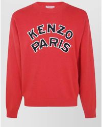 KENZO - Wool V-Neck Ribbed Hem Jumper - Lyst