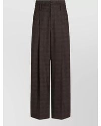 Dolce & Gabbana - Checked Wool Pleated Tailored Trousers - Lyst