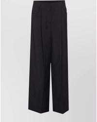 Fendi - Pleated Wide-Leg Trousers - Lyst