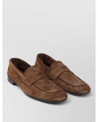 Prada - Loafers Suede Finish Round Toe Design - Lyst