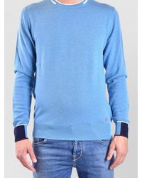 Peuterey - Knit Top Contrast Collar Ribbed Cuffs Hem - Lyst