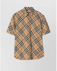 Burberry - Check Cotton Short-Sleeve Shirt - Lyst