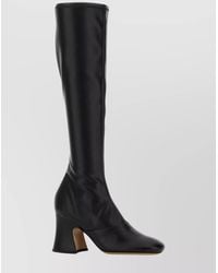 Chloé - Knee-High Synthetic Leather Janis Block Heel Boots - Lyst