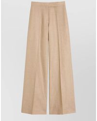 Max Mara - Linen High-Rise Wide-Leg Trousers - Lyst