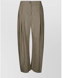 Pinko - Canvas Trousers With Belt Loops And Pleated Design - Lyst