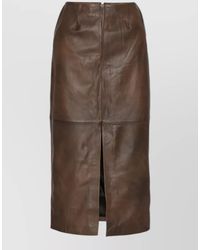 ROTATE BIRGER CHRISTENSEN - High Waist Leather Midi Pencil Skirt - Lyst