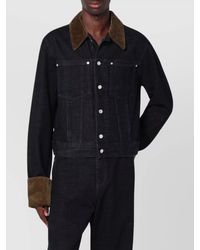 NAMACHEKO - Long Sleeve Denim Jacket With Velvet Trim - Lyst