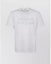 McQueen - Ribbed Cotton Crew-Neck T-Shirt - Lyst