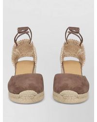 Castañer - Suede Wedge Espadrille Closed Toe Braids - Lyst