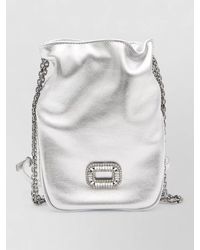 Roger Vivier - Metallic Leather Nano Pilgrim Crossbody Bag - Lyst
