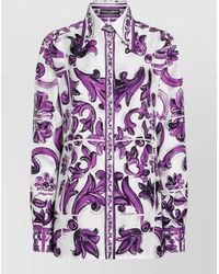 Dolce & Gabbana - Majolica-Print Silk Twill Shirt - Lyst