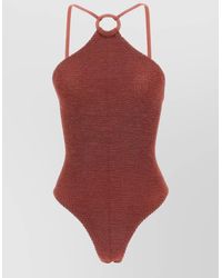 Hunza G - Jasmine Halterneck Swimsuit Ring Detail - Lyst