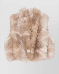 forte_forte - Faux Fur Vest Shawl Lapels Sleeveless - Lyst