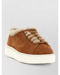 Santoni - Lace Up Sneakers Suede Platform Sole - Lyst