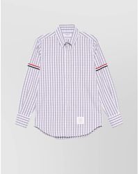 Thom Browne - Gingham Check Cotton Straight-Fit Long-Sleeve Shirt - Lyst