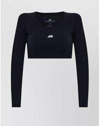Balenciaga - Logo-Print Cropped Long-Sleeve Top - Lyst