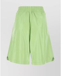 Bottega Veneta - Lamb Leather Knee-Length Shorts - Lyst