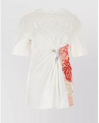 Versace - Ribbed Cotton Logo Print T-Shirt - Lyst