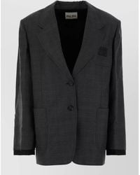 Miu Miu - Tailored Jacket Button Cuffs Front Pockets Lapel - Lyst