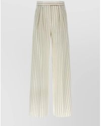 Max Mara - "Clarion" Pleated Wide Leg Trousers With Striped Pattern - Lyst