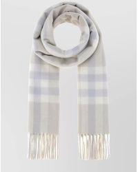 Burberry - Cashmere Scarf With Embroidered Fringed Edges - Lyst