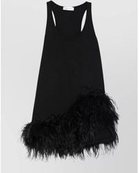 The Attico - Cotton Feather Trim Sleeveless Mini Dress - Lyst