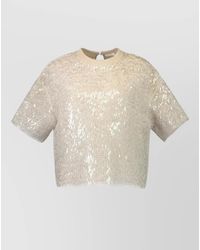 Brunello Cucinelli - Silk Short-Sleeve Blouse - Lyst