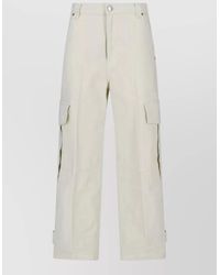 Ami Paris - Straight Pants Adjustable Cuffs Cargo Pockets - Lyst