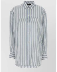 Gucci - Silk Shirt Oversized Cut Striped Sleeves - Lyst
