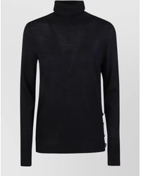 Michael Kors - Turtleneck Long Sleeve Sweater Side Button Detail - Lyst