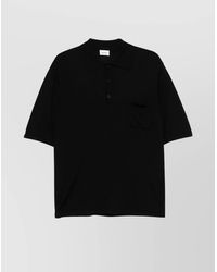 Saint Laurent - Cassandre Short Sleeve Polo Shirt With Patch Pocket - Lyst