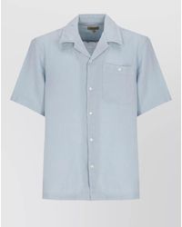 Woolrich - Linen Shirt Short Sleeves Collar Neckline Pocket - Lyst