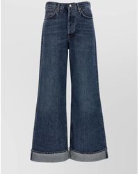 Agolde - Lady Wide-Leg Denim Trousers With Front And Back Pockets - Lyst