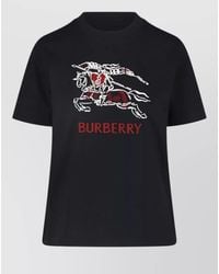 Burberry - Short Sleeve Crew Neck Regular Top - Lyst