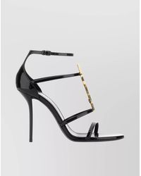 Saint Laurent - Strappy Stiletto Sandals With Open Toe And Ankle Strap - Lyst