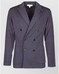 Lardini - Wool Double-Breasted Knit Blazer - Lyst