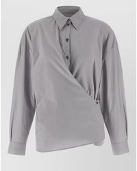 Lemaire - Silk Cotton Twisted Collar Shirt - Lyst