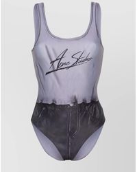 Acne Studios - Ribbed Printed Swimsuit - Lyst