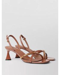 Stella McCartney - Chain Detail Square Toe Sling Back Sandals - Lyst