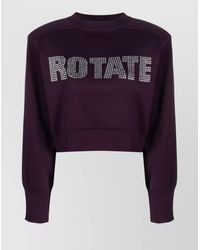 ROTATE BIRGER CHRISTENSEN - Cropped Crewneck Shoulder Pads - Lyst