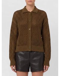 Max Mara - Cotton Cord Cardigan Mesh Stitch - Lyst