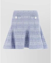 Self-Portrait - Knit Skirt High Waist Flared Pattern - Lyst