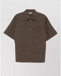 Givenchy - Short Sleeve Collared Silk Nylon Shirt - Lyst