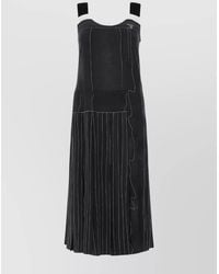 Prada - Printed Silk Midi Dress - Lyst